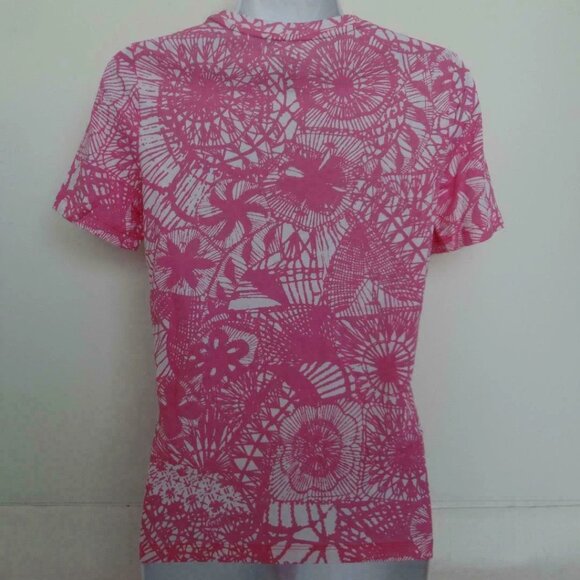 NWT TORY BURCH Pima Cotton Waterlily Pink Dreamcatcher Printed T Shirt Top XXS - Picture 6 of 6